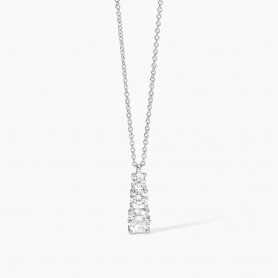 MABINA - COLLEZIONE TRILOGY - GIROCOLLO IN ARGENTO CON CATENA FORZATINA E ZIRCONI BIANCHI