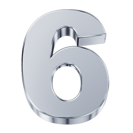 ELEMENTS - CHARM NUMERO 6 IN ORO BIANCO
