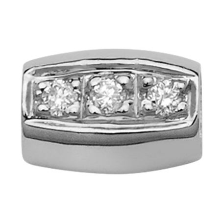 ELEMENTS - CHARM PEPITA IN ORO  BIANCO E DIAMANTI BIANCHI