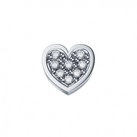 ELEMENTS - CHARM A FORMA DI CUORE IN ORO BIANCO E DIAMANTI BIANCHI