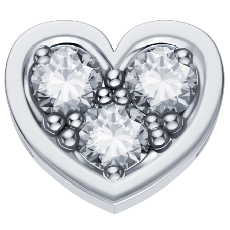 ELEMENTS - CHARM A FORMA DI CUORE IN ORO BIANCO E DIAMANTI BIANCHI