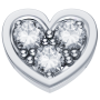 ELEMENTS - CHARM A FORMA DI CUORE IN ORO BIANCO E DIAMANTI BIANCHI