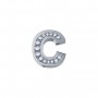 ELEMENTS - CHARM LETTERA C IN ORO BIANCO E DIAMANTI BIANCHI
