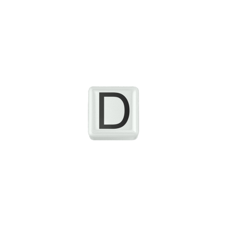 ELEMENTS - CHARM LETTERA D IN CERAMICA BIANCA