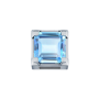 ELEMENTS - CHARM MORSE QUADRATO IN ORO BIANCO TOPAZIO AZZURRO