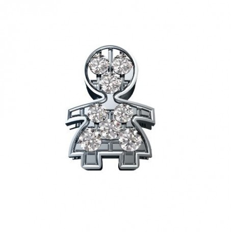 ELEMENTS - CHARM MAMMA IN ORO BIANCO E DIAMANTI BIANCHI