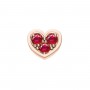 ELEMENTS - CHARM A FORMA DI CUORE IN ORO ROSA E RUBINI