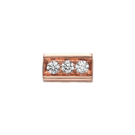 ELEMENTS - CHARM RETTANGOLO IN ORO ROSA E DIAMANTI BIANCHI
