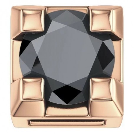 ELEMENTS - CHARM GRIFFE IN ORO ROSA E DIAMANTE NERO