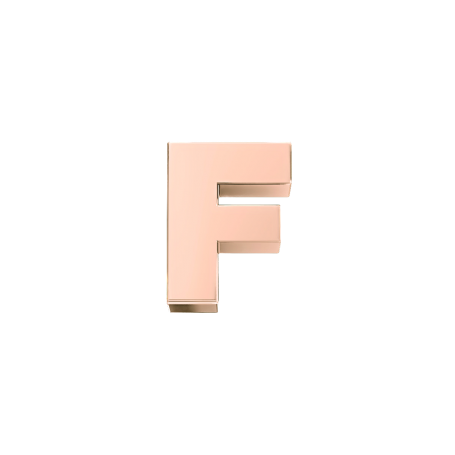 ELEMENTS - CHARM LETTERA F IN ORO ROSA