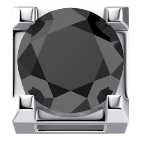 ELEMENTS - CHARM GRIFFE IN ORO BIANCO E DIAMANTE NERO