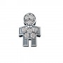 ELEMENTS - CHARM PAPA' IN ORO BIANCO E DIAMANTI BIANCHI
