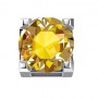 ELEMENTS - CHARM GRIFFE TONDA IN ORO BIANCO E CITRINO