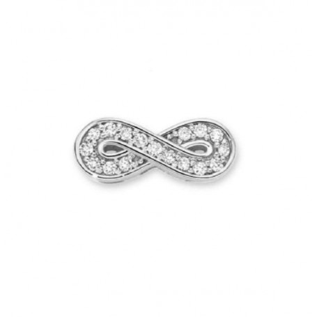 ELEMENTS - CHARM INFINITO IN ORO BIANCO E DIAMANTI BIANCHI