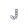 ELEMENTS - CHARM LETTERA J IN ORO BIANCO E DIAMANTI BIANCHI