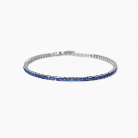 MABINA - COLLEZIONE TENNIS CLUB - BRACCIALE TENNIS UOMO CON ZAFFIRI SINTETICI