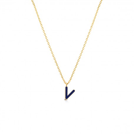 OPS - COLLEZIONE COLOR LETTER - COLLANA CON LETTERA V CON SMALTO COLORATO