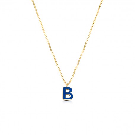 OPS - COLLEZIONE COLOR LETTER - COLLANA CON LETTERA B CON SMALTO COLORATO
