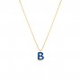 OPS - COLLEZIONE COLOR LETTER - COLLANA CON LETTERA B CON SMALTO COLORATO