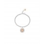 OPS - COLLEZIONE MY GLITTER - BRACCIALE CON GLITTER E LETTERA O PLACCATA ORO ROSA