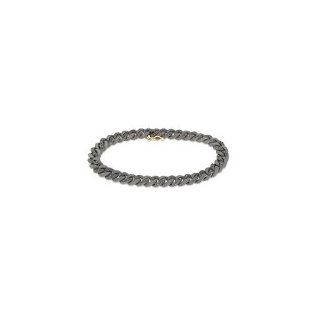 MANO J - BRACCIALE GROUMETTE ALTERNATO IN TITANIO CON DIAMANTI BLACK E ORO 18KT