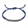 MANO J - BRACCIALE GROUMETTE NAUTICA MINI IN TITANIO CON ZAFFIRI BLU E LACCIO BLU NAVY INTRECCIATO