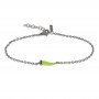 MANO J - BRACCIALE CON CORNETTO MINI SMALTATO GIALLO FLUO E DIAMANTI BLACK