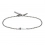 MANO J - BRACCIALE CON CORNETTO MINI SMALTATO BIANCO E DIAMANTI BLACK