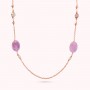 BRONZALLURE - COLLANA CATENA ROLO CON QUARZITE VIOLA E PERLE D'ACQUA DOLCE MULTICOLORE