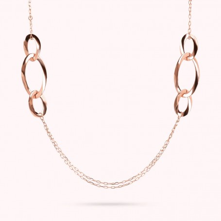 BRONZALLURE - COLLANA LUNGA CON STATION DI ELEMENTI OVALI GOLDEN ROSE'
