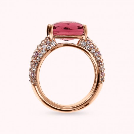 BRONZALLURE - ANELLO CON PRISMA GEM TAGLIO MOSAICO E PAVE' DI CUBIC ZIRCONIA