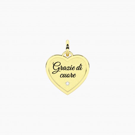 KIDULT - COLLEZIONE GRAZIE DI CUORE - CIONDOLO DORATO GRAZIE DI CUORE