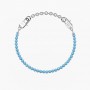 KIDULT - COLLEZIONE SENORITA - BRACCIALE COMPONIBILE CON ZIRCONI ACQUAMARINA