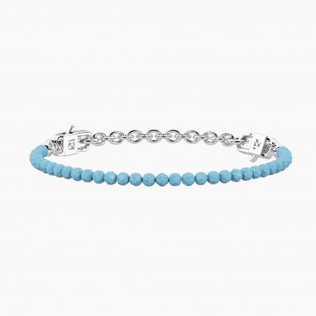 KIDULT - COLLEZIONE SENORITA - BRACCIALE COMPONIBILE CON ZIRCONI ACQUAMARINA
