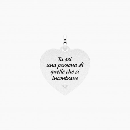 KIDULT - COLLEZIONE PERSONA SPECIALE - CIONDOLO A FORMA DI CUORE CON FRASE DICKENS