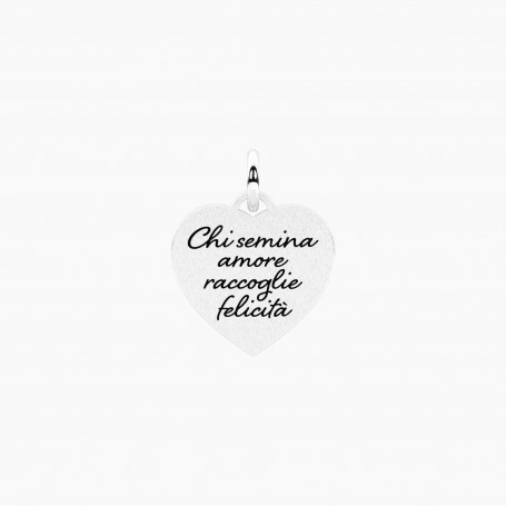 KIDULT - COLLEZIONE CHI SEMINA AMORE - CIONDOLO CUORE CON FRASE SHAKESPEARE