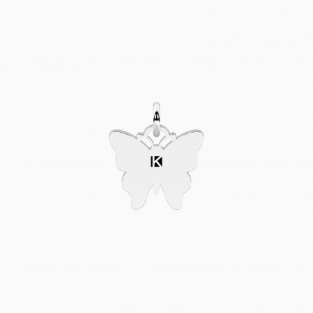 KIDULT - COLLEZIONE BUTTERFLY - CIONDOLO FARFALLA CON CRISTALLI ROSA