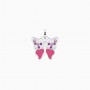 KIDULT - COLLEZIONE BUTTERFLY - CIONDOLO FARFALLA CON CRISTALLI ROSA