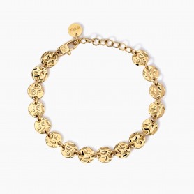 KIDULT - COLLEZIONE STYLE 03 - BRACCIALE DORATO CON TONDI EFFETTO MARTELLATO