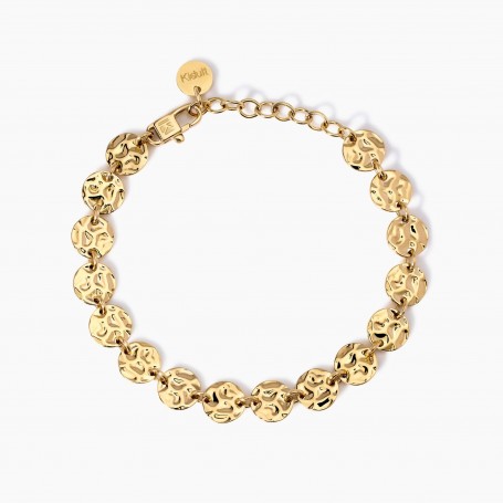 KIDULT - COLLEZIONE STYLE 03 - BRACCIALE DORATO CON TONDI EFFETTO MARTELLATO