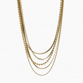 KIDULT - COLLEZIONE STYLE 08 - GIROCOLLO DORATO CON CATENE MULTIPLE
