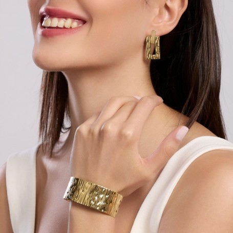 KIDULT - COLLEZIONE STYLE 05 - ORECCHINI DORATI CON PENDENTI MARTELLATI