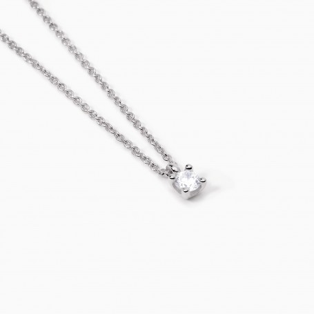 MABINA - COLLEZIONE SHINY - GIROCOLLO IN ARGENTO CON CATENA FORZATINA E PUNTO LUCE