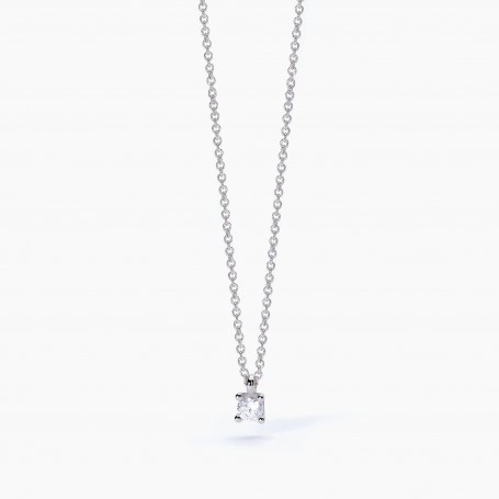 MABINA - COLLEZIONE SHINY - GIROCOLLO IN ARGENTO CON CATENA FORZATINA E PUNTO LUCE