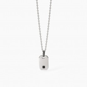 MABINA - COLLEZIONE PRIMO CAPITANO - COLLANA UOMO IN ARGENTO CON PENDENTE OTTAGONALE