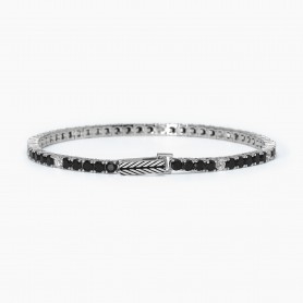 MABINA - COLLEZIONE TENNIS CLUB - BRACCIALE TENNIS DA UOMO BIANCO E NERO