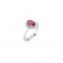AMEN - ANELLO MINI ROYAL LADY CON ZIRCONE ROSSO CILIEGIA