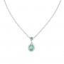 AMEN - COLLANA MINI ROYAL LADY CON ZIRCONE VERDE ACQUA
