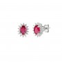 AMEN - ORECCHINI MINI ROYAL LADY CON ZIRCONE ROSSO CILIEGIA