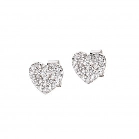 AMEN - ORECCHINI "CUORE" IN ARGENTO CON ZIRCONI